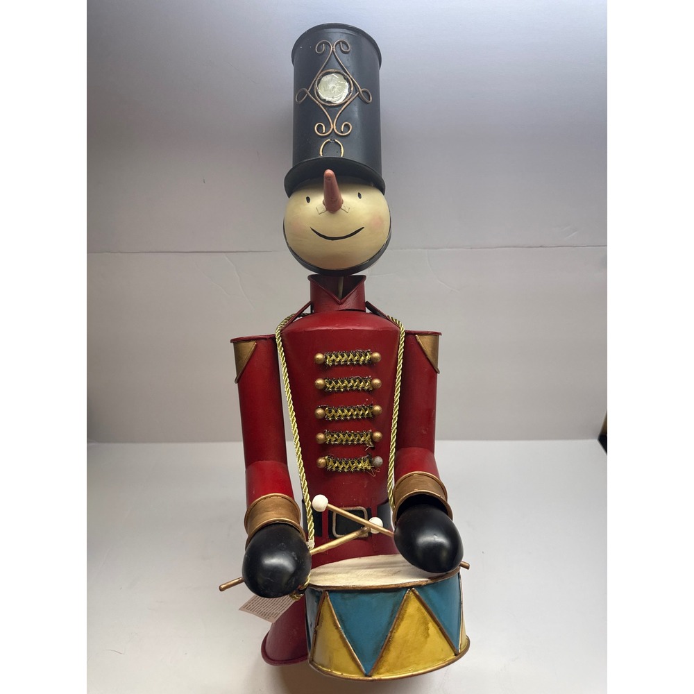 Grasslands Road Metal Toy Soldier Drummer Figurine Christmas Holiday Decor Red